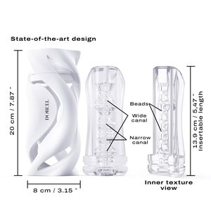 Мастурбатор Dorcel DEEP BLOW WHITE, подвійне використання