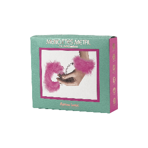 Наручники металеві Adrien Lastic Handcuffs Pink з рожевим пухнастим оздобленням