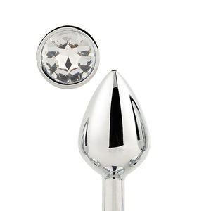 Dt21786 анальна пробка з каменем GLEAMING LOVE SILVER PLUG MEDIUM
