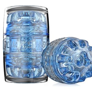 Мастурбатор Fleshlight Quickshot Turbo Blue Ice, компактний, чудово для пар і мінету