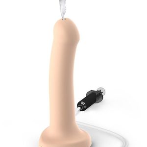 Фалоімітатор, що кінчає Strap-On-Me Dildo Cum Flesh, діаметр 3,6 см, силікон, насадка для страпону