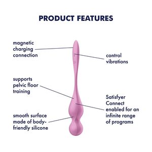 Вагінальні смарт-кульки з вібрацією Satisfyer Love Birds 1 Connect App Pink, 78 г