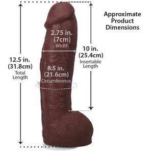Фалоімітатор Doc Johnson The Realistic Cock ULTRASKYN - 12 Inch Hung with Balls Chocolate