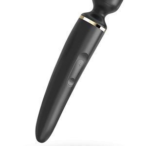 Вібромасажер Satisfyer Wand-er Woman (Black/Gold), водонепроникний, потужний, розмір XXL