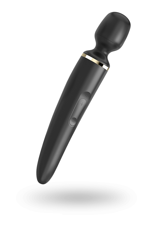 Вібромасажер Satisfyer Wand-er Woman (Black/Gold), водонепроникний, потужний, розмір XXL