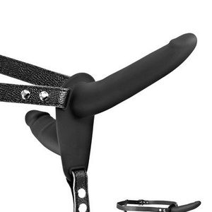 Подвійний страпон Fetish Tentation Strap-On with Double Dildo Black