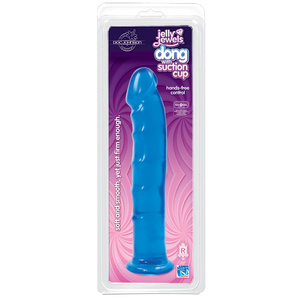 Фалоімітатор Doc Johnson Jelly Jewels Dong & Suction Cup Blue, діаметр 3,6 см, антибактеріальний ПВХ