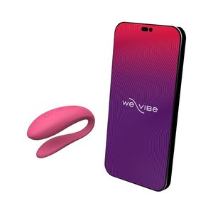 Смарт-вібратор для пар We-Vibe Sync Lite Pink, 10 віброрежимів, можна поєднувати з проникним сексом