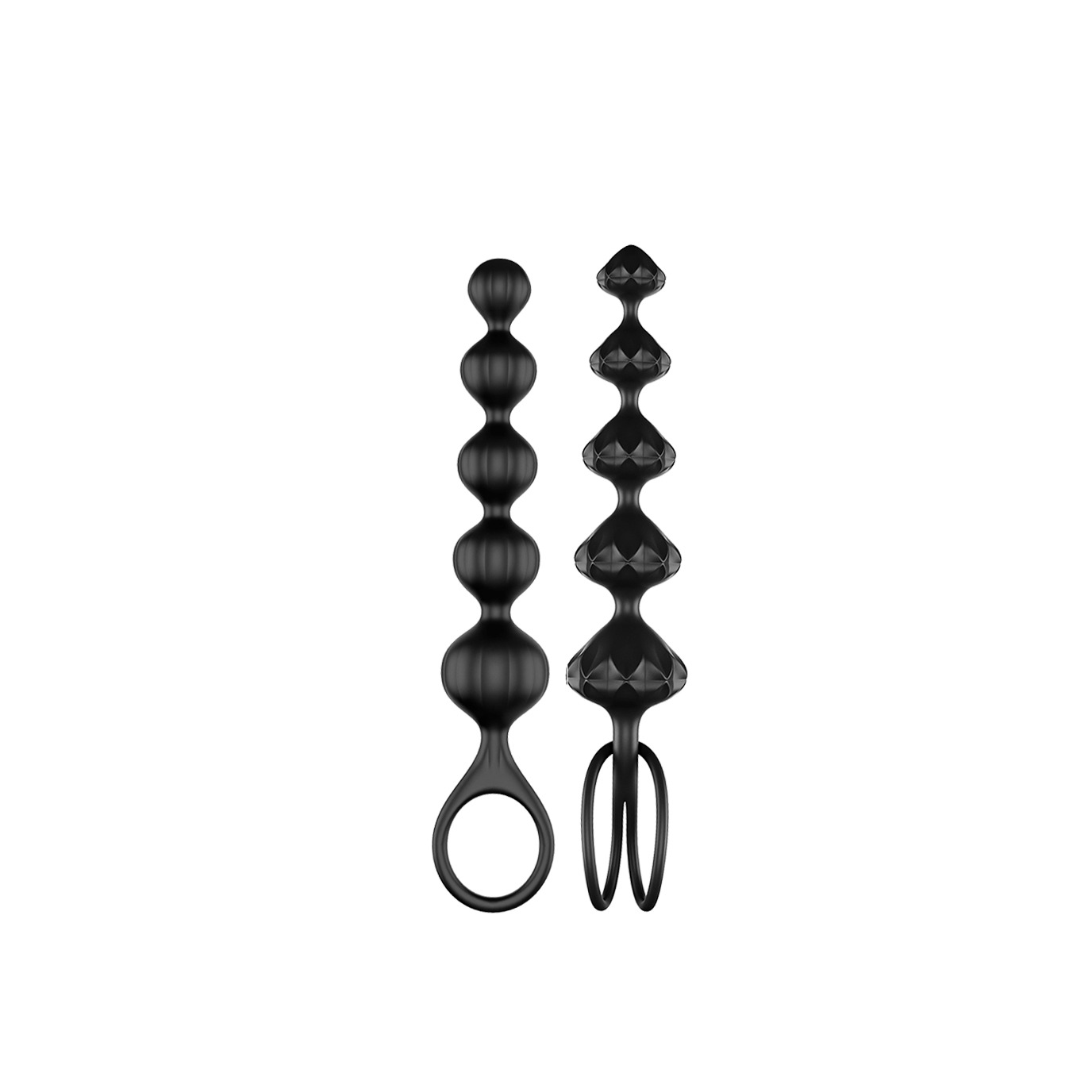 Набір анальних намистин Satisfyer Beads Black, силікон, макс. діаметр 3,3 см та 3,5 см