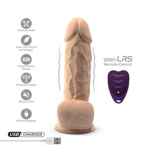 Фалоімітатор з вібрацією SilexD Norman Vibro Flesh (Model 1 size 8,5") + LRS, діаметр 5 см