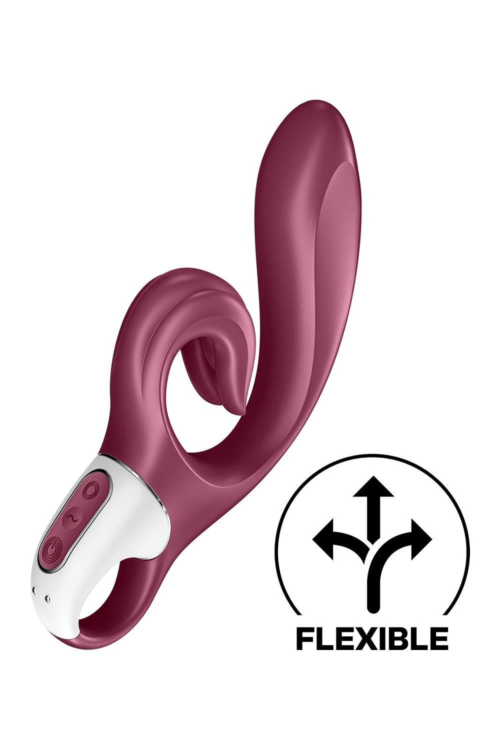 Вібратор-кролик Satisfyer Love Me Red, гнучкий, відросток з потрійним кінчиком
