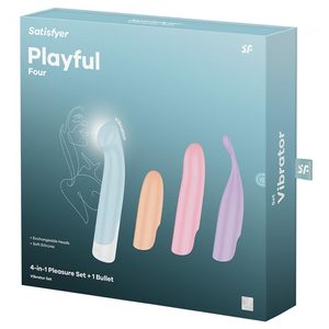 Набір 4-в-1 Satisfyer Playful Four, вібратор та 4 насадки, 12 режимів