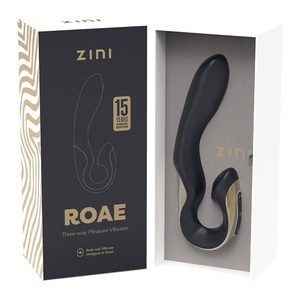 Вібратор-кролик Zini Roae чорно-золотий, 19.5 х 3.5 см