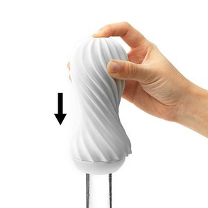 Мастурбатор Tenga Flex Silky White зі змінною інтенсивністю, можна скручувати