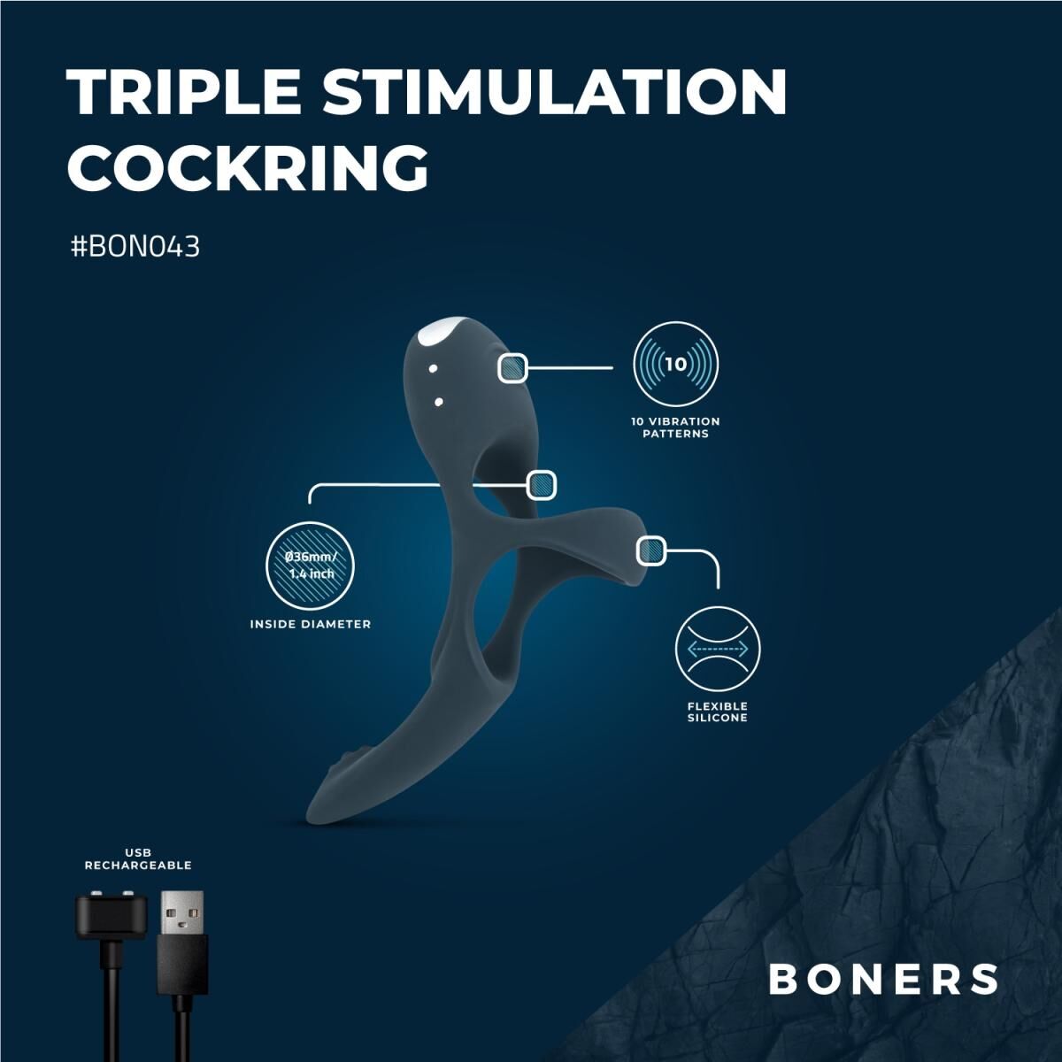 Ерекційне кільце Boners Triple Cockring