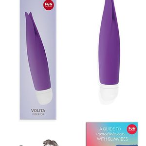 Вібратор з пелюстками Fun Factory VOLITA, фіолетовий, компактний, дуже тихий, на батарейках