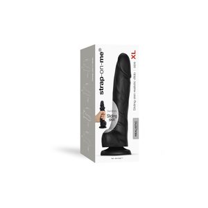 Реалістичний фалоімітатор Strap-On-Me Sliding Skin Realistic Dildo Black XL, ефект рухливої шкіри