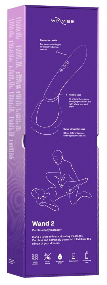 Смарт-вібромасажер We-Vibe Wand 2 Purple, дуже потужний, функція Smart Silence