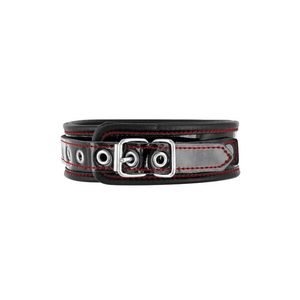 Нашийник із натуральної шкіри Fetish Tentation Premium Patent leather choker, кріпильне кільце