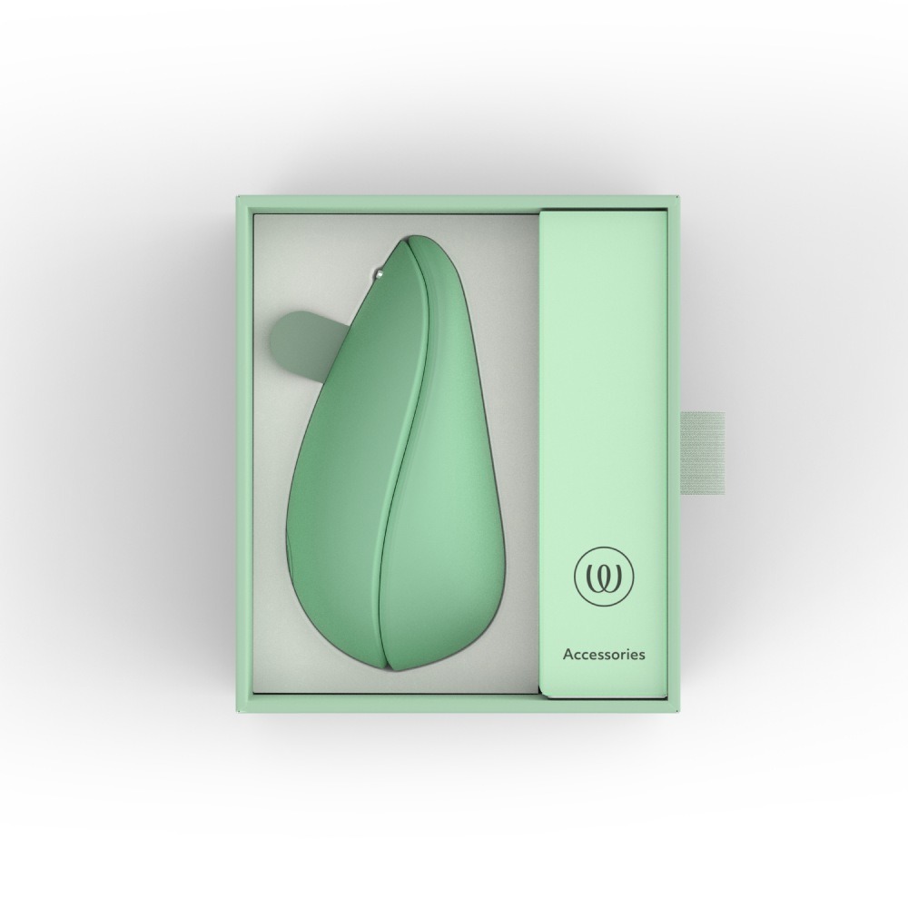 Вакуумний кліторальний стимулятор Womanizer Liberty 2 Sage, 8 режимів, магнітна кришечка