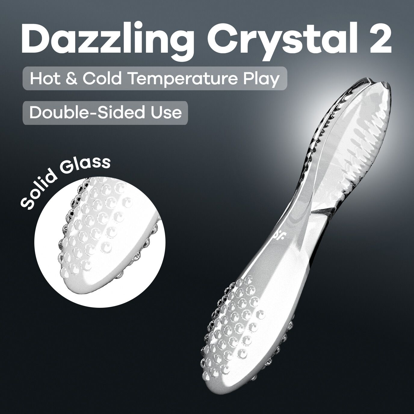 Двосторонній скляний дилдо Satisfyer Dazzling Crystal 2 Transparent