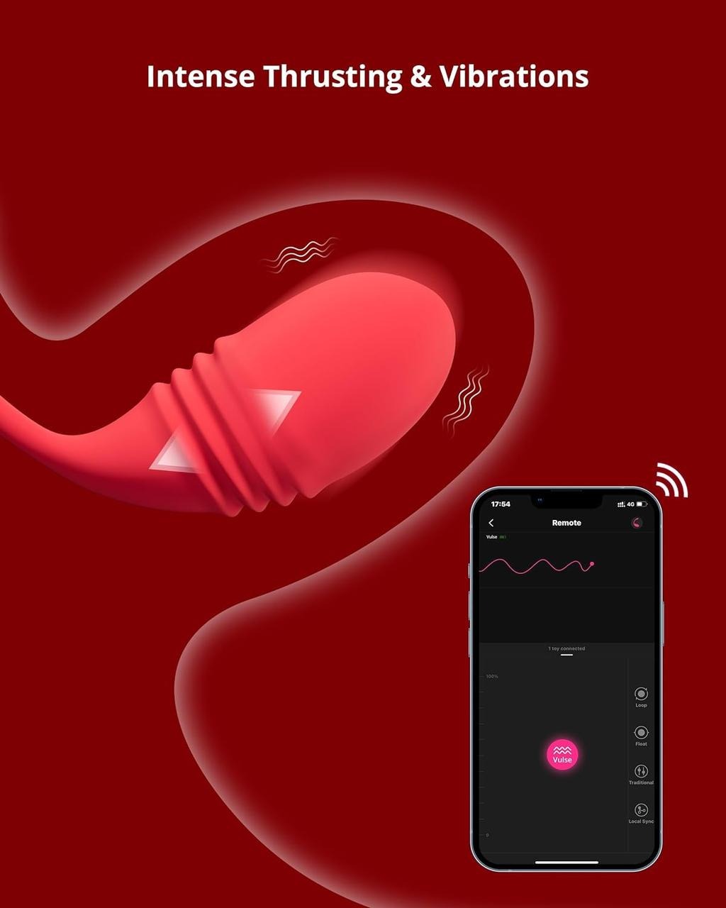 Смарт-віброяйце з пульсацією Lovense Vulse (Thrusting Egg Vibrator), імітація фрикцій