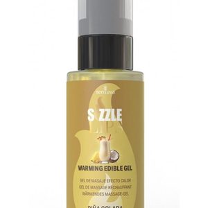 Зігрівальний масажний гель Sensuva Sizzle Lips Pina Colada (59 мл), без цукру, їстівний