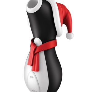 Вакуумний кліторальний стимулятор Satisfyer Penguin Holiday Edition, у шапочці та шарфі