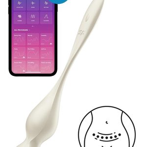 Вагінальні смарт-кульки з вібрацією Satisfyer Love Birds 1 Connect App White, 78 г