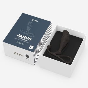 Масажер простати рельєфний, L, Zini чорний, 11.7 х 3.3 см