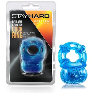 Кільце ерекційне з вібрацією Blush Stay Hard синє, 3.8 см
