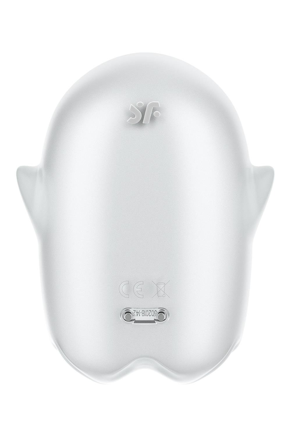 Вакуумний кліторальний стимулятор з вібрацією Satisfyer Glowing Ghost White, світиться в темряві