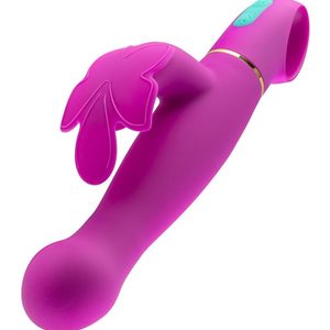 Вібратор з кліторальним відростком у вигляді метелика Blush Aria Naugnty AF рожевий