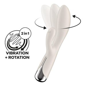 Вібратор-кролик з ротацією Satisfyer Spinning Rabbit 1 Beige, 3 мотори