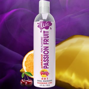 Зігрівальний лубрикант на водній основі Wet Warming Passion Fruit 4 in 1, без цукру (118 мл)