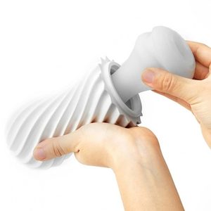 Мастурбатор Tenga FLEX Bubbly Blue зі змінною інтенсивністю, можна скручувати, вакуум