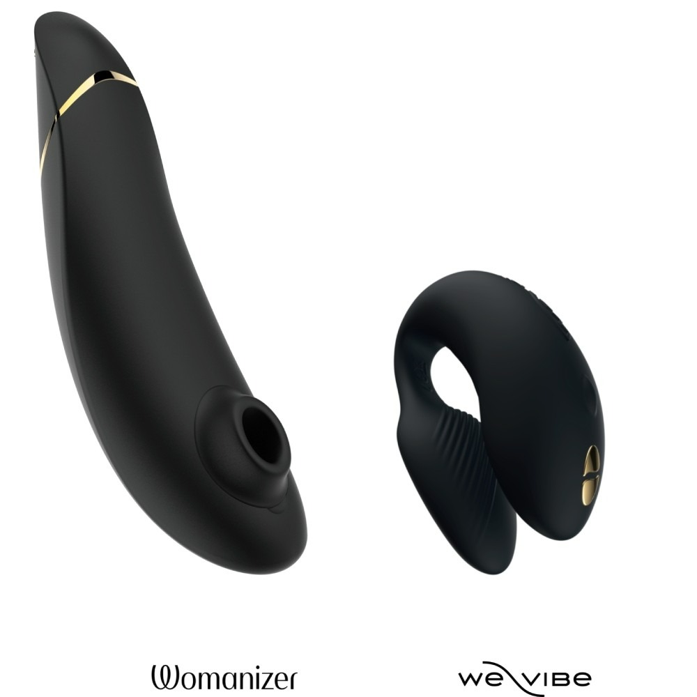 Преміальний подарунковий набір Golden Moments: Womanizer Premium та We-Vibe Chorus Black