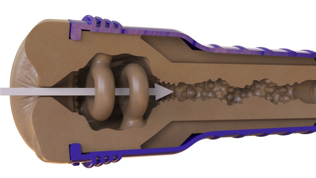 Мастурбатор-попка Fleshlight Boost Blast Female Medium Dark Flesh, плаваючі кільця Turbo Tech