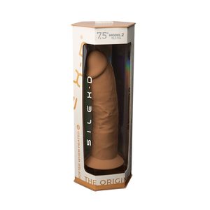 Фалоімітатор SilexD Henry Caramel (MODEL 2 size 7.5in), двошаровий, силікон + Silexpan, діаметр 4,8 см