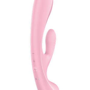 Двосторонній вібратор-кролик Satisfyer Triple Oh Pink, 3 мотори, руків’я-масажер