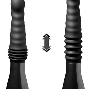 Пульсатор Blush Temptasia – Lazarus Thrusting Dildo – Black, ребристий стовбур, 3 швидкості