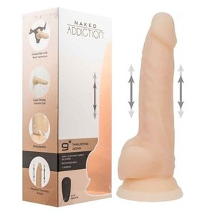 Фалоімітатор з пульсацією Naked ADDICTION Dominic 9″ Vanilla, пульт ДК, діаметр 4,2 см