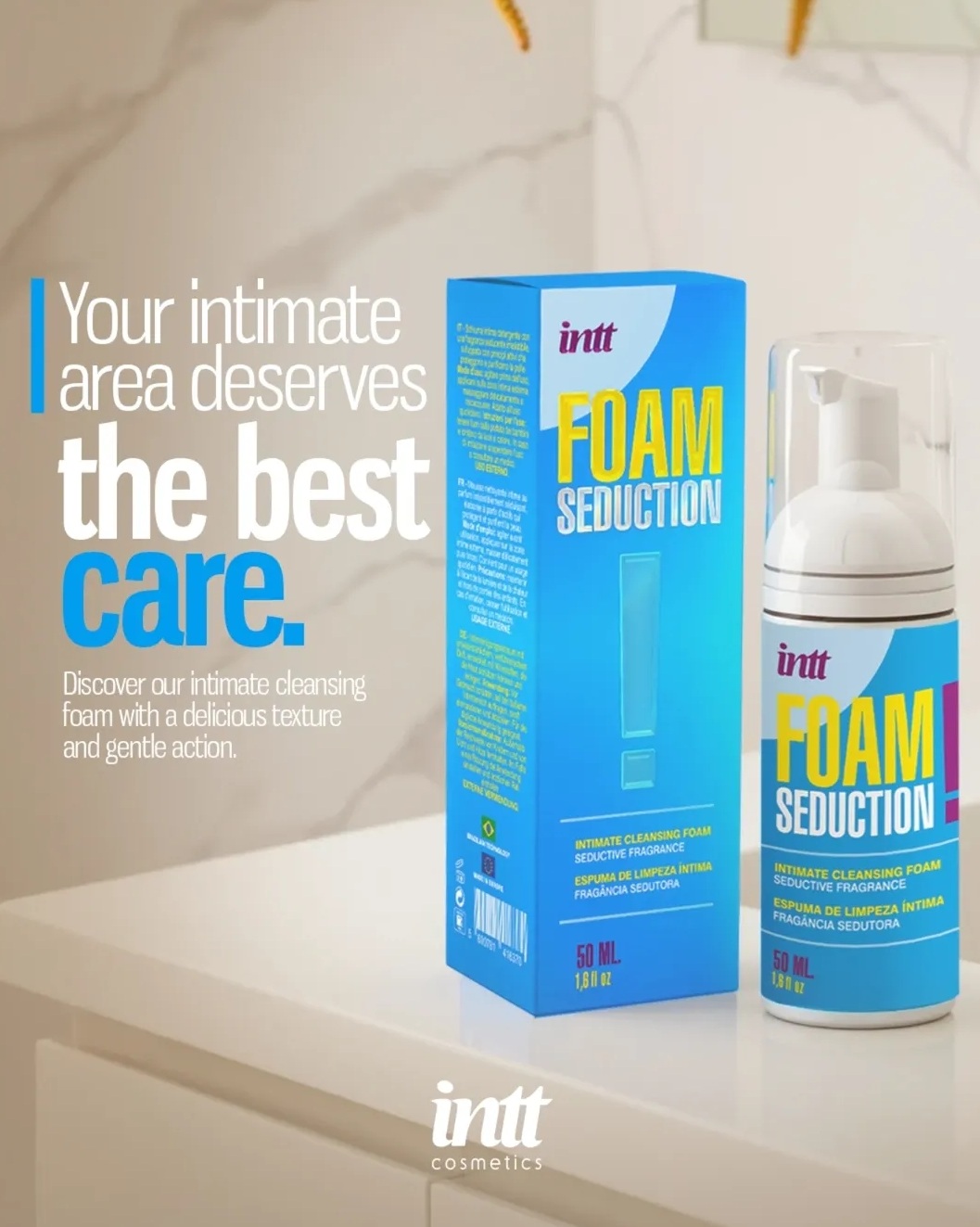 Піна для інтимного догляду Intt Foam Seduction (50 мл), ніацинамід + пантенол, спокусливий аромат