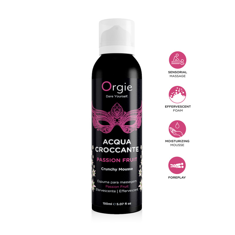 Масажна пінка Orgie – Acqua Croccante Passion Fruit (150 мл), ефект бульбашок, що лопаються