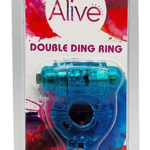 Ерекційне віброкільце Alive: Double Ding Ring Blue, два мотори
