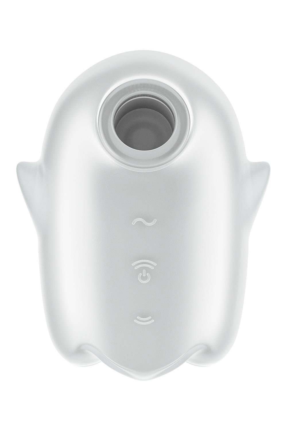 Вакуумний кліторальний стимулятор з вібрацією Satisfyer Glowing Ghost White, світиться в темряві