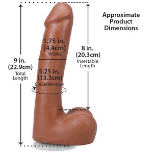 Фалоімітатор Doc Johnson The Realistic Cock ULTRASKYN - 9 Inch with Balls Caramel