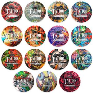Презерватив ONE Tattoo Touch Blue, 1 шт, блакитний, з рельєфом у вигляді татуювання