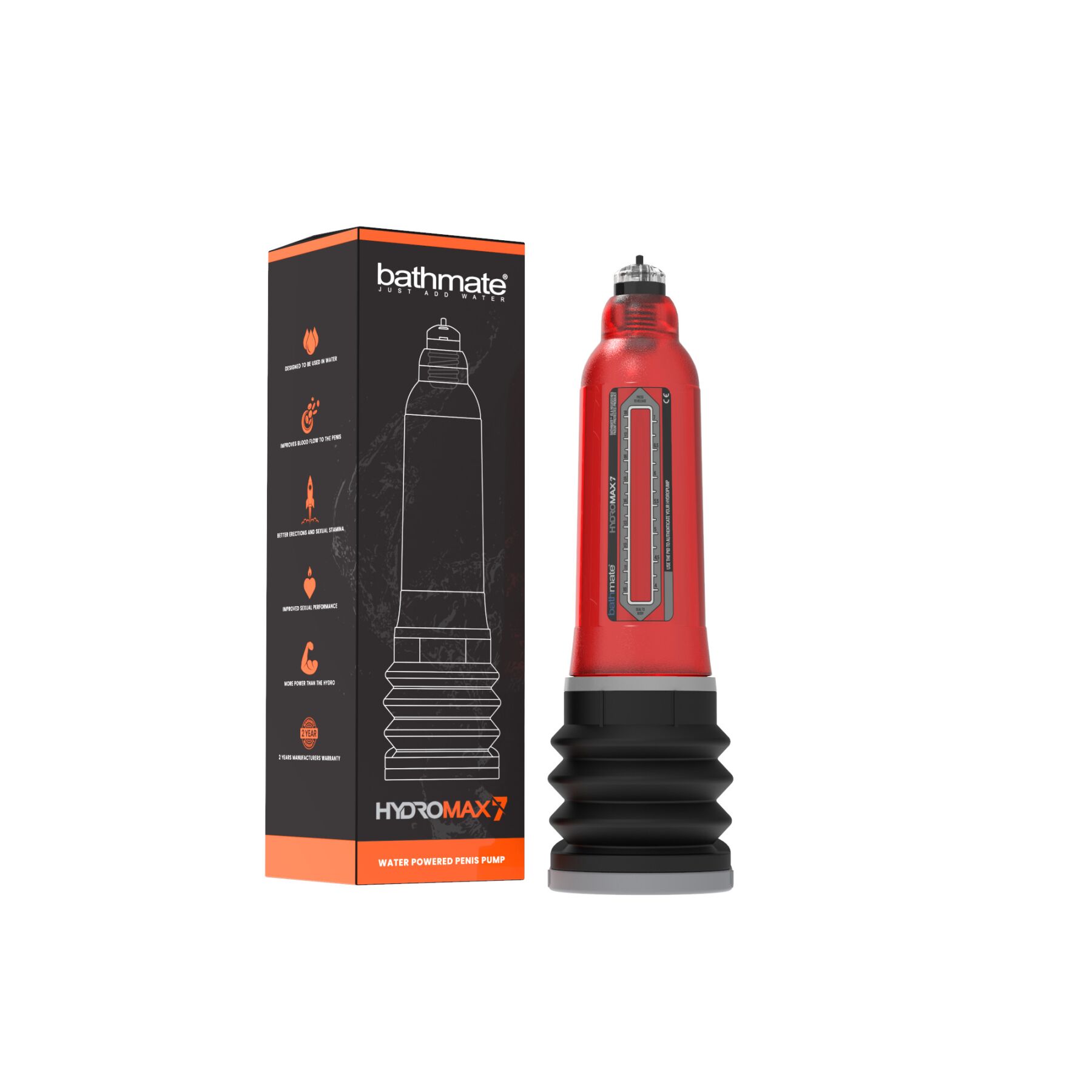 Гідропомпа Bathmate Hydromax 7 Red, для члена довжиною від 12,5 до 18 см, діаметр до 5 см