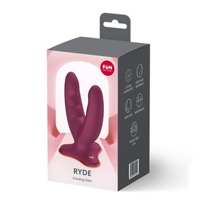 Подвійний фалоімітатор Fun Factory RYDE Wine Red, гнучкі стовбури, присоска